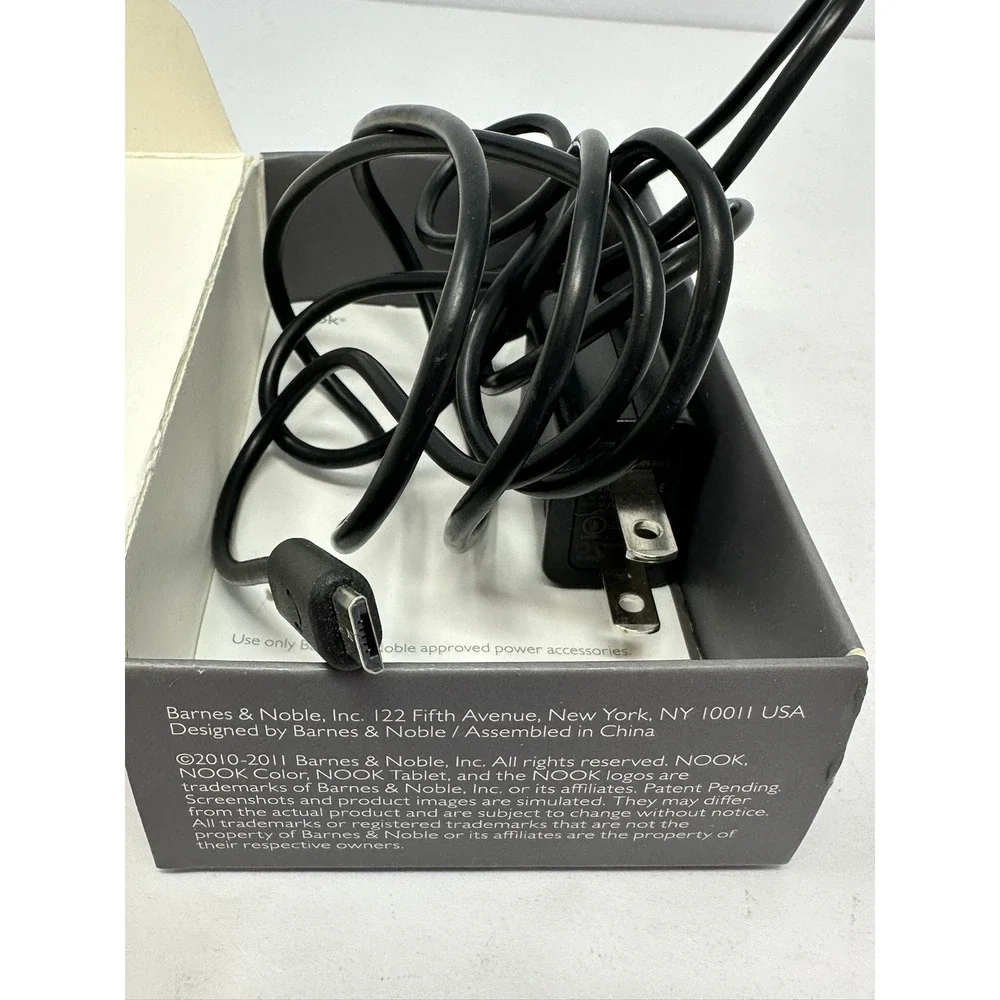 nook Power Adapter USB Wall Charger, Black for Barnes & Noble Nook Tablet/Color